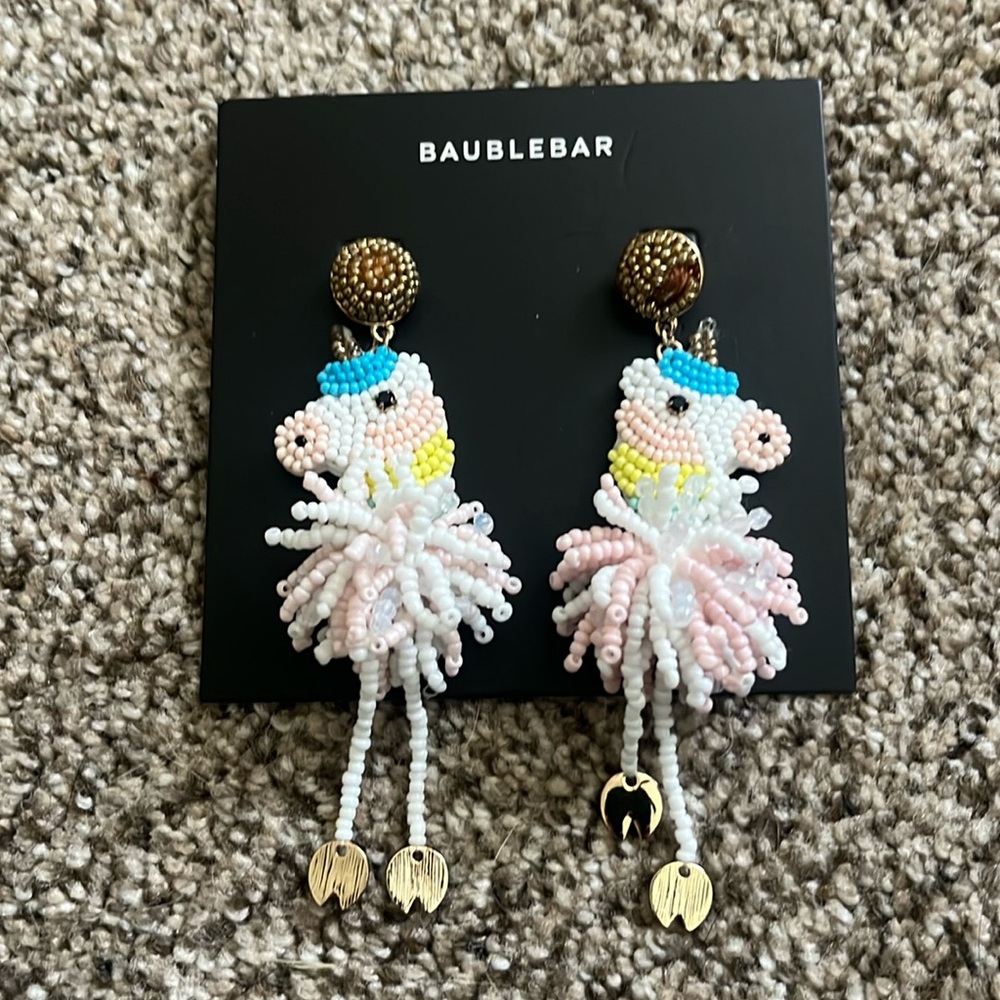 NWT Baublebar Unicorn Earrings